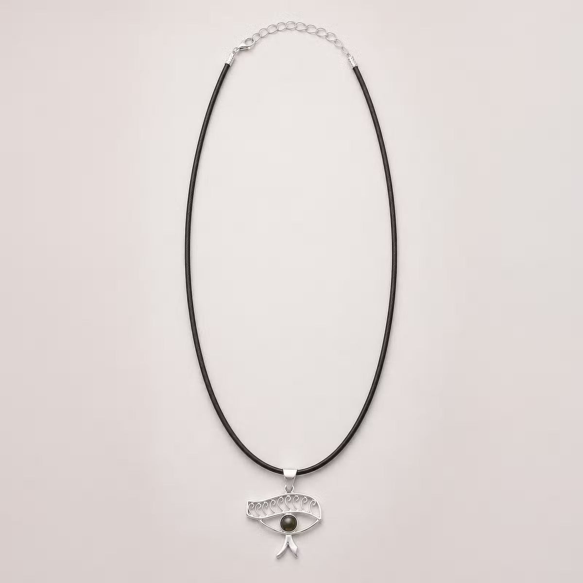 Indian Devotional Pendant - Silver-Plated (45 cm Cord) - Cleopatra Eye - Iolite