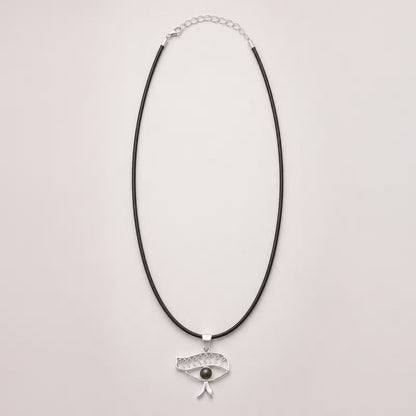 Indian Devotional Pendant - Silver-Plated (45 cm Cord) - Cleopatra Eye - Iolite
